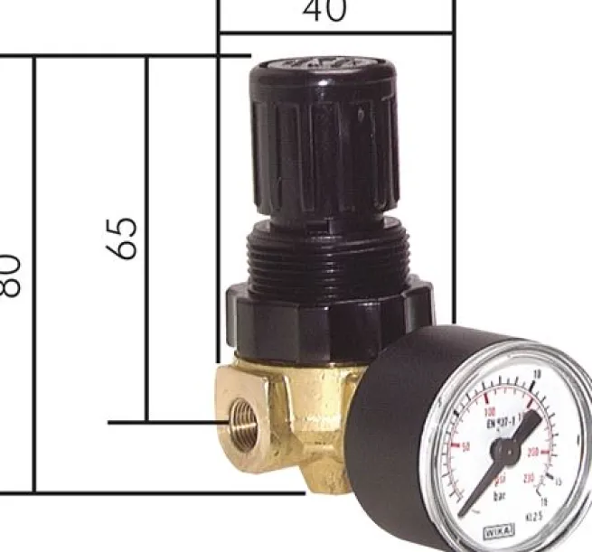 Mini-Druckregler G 1/8", 0,2 - 6 bar, nicht rücksteuerbar