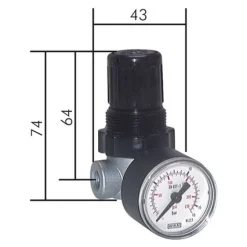 Mini-Druckregler G 1/4", 0,5 - 10 bar, vordruckabhängig