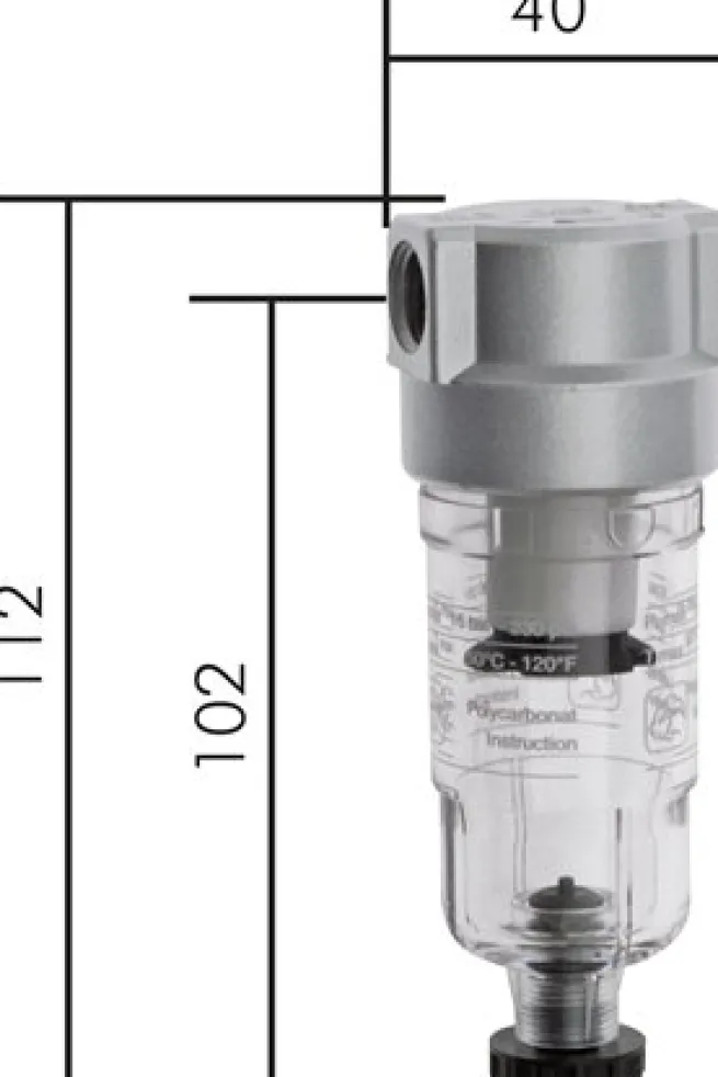 Mini-Filter G 1/8", Kunststoffbehälter