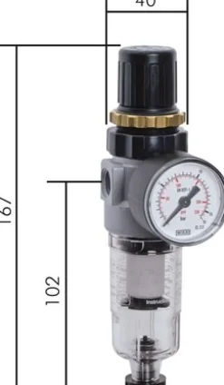 Mini-Filterregler G 1/4", 0,5 - 16 bar