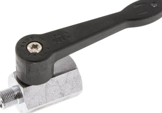 Minikugelhahn langer Griff, G 1/8" Innengewinde / Außengewinde, PN 15