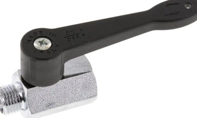 Minikugelhahn langer Griff, G 1/4" Innengewinde / Außengewinde, PN 15