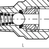 Mini-Rückschlagventil R/Rp 3/8" (AG/IG), Messing vernickelt