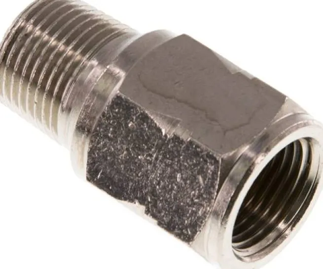 Mini-Rückschlagventil R/Rp 3/8" (AG/IG), Messing vernickelt