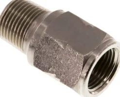 Mini-Rückschlagventil R/Rp 3/8" (AG/IG), Messing vernickelt, Dichtung FKM
