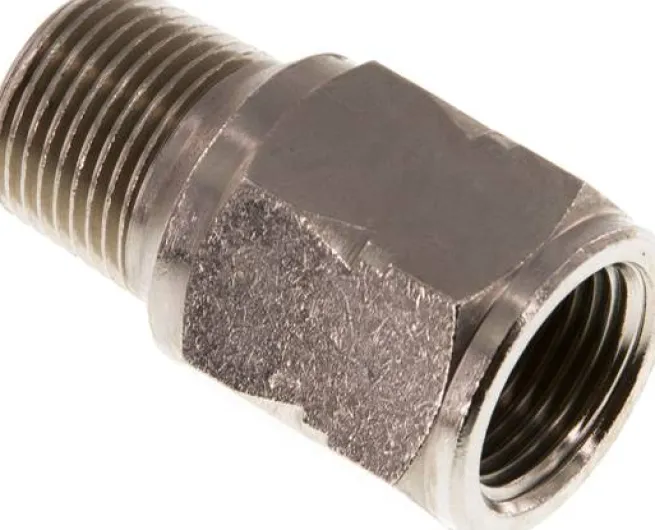 Mini-Rückschlagventil R/Rp 3/8" (AG/IG), Messing vernickelt, Dichtung FKM