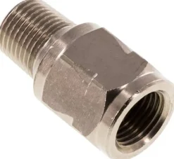 Mini-Rückschlagventil R/Rp 1/8" (AG/IG), Messing vernickelt, ohne Feder
