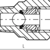 Mini-Rückschlagventil R/Rp 1/8" (AG/IG), Messing vernickelt, Dichtung FKM, ohne Feder