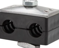 18mm Doppelrohrschelle mit Deckplatte & Tragschienenmutter zum Aufbau auf C-Trag