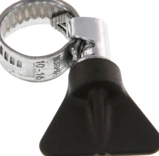 9mm Schlauchschelle 10 - 16mm, Stahl verzinkt (W1) (NORMA) mit Flügelgriff