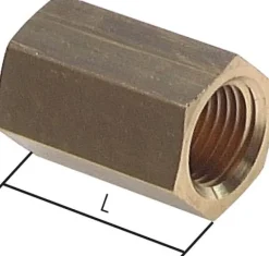 Muffe G 1/4"-G 1/4", Messing