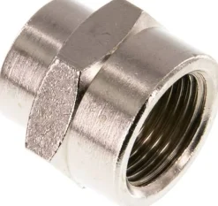 Muffe G 3/8"-G 1/4", Messing vernickelt