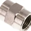 Muffe G 1/4"-G 1/4", Messing vernickelt