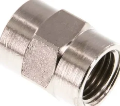 Muffe G 1/4"-G 1/4", Messing vernickelt