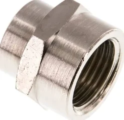 Muffe G 1/2"-G 3/8", Messing vernickelt