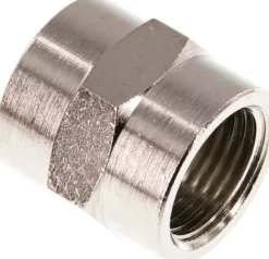 Muffe G 1/2"-G 1/2", Messing vernickelt