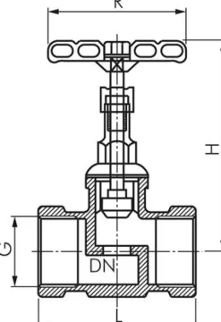 Muffen-Absperrventil, Edelstahl, G 1/2", PN 14, Eco-Line