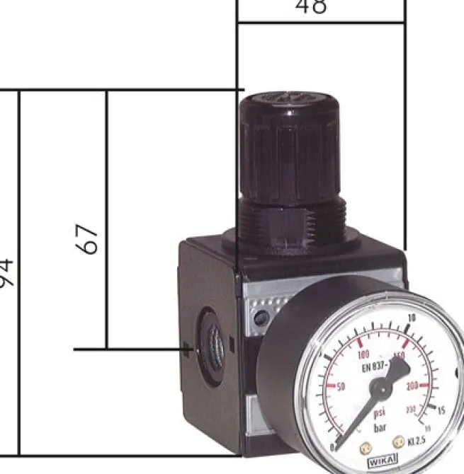 MULTIFIX Druckregler,G 3/8" 0,1 - 1bar