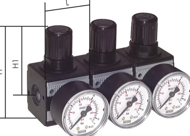 MULTIFIX Druckregler, Reihenmont. G 1/4", 0,5 - 10bar, Multifix 0