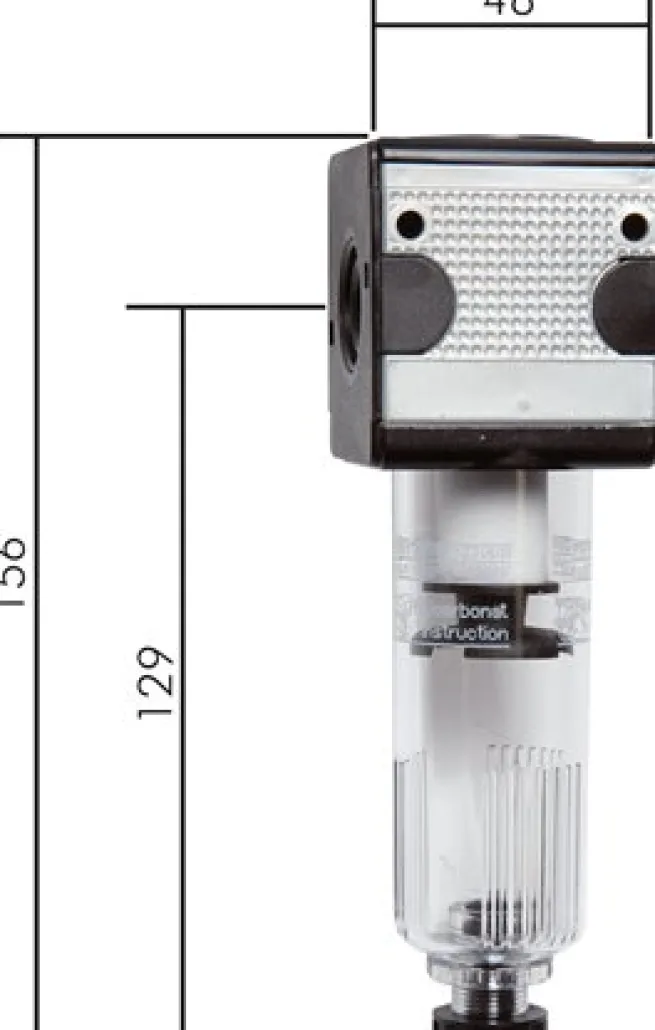 MULTIFIX Filter, G 3/8", Baur. 1, Kunststoffbehälter, Kondensatablass automatisch