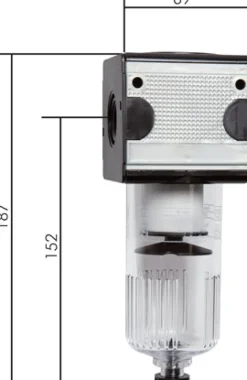 MULTIFIX Filter, G 1/2", Baur. 2, Kunststoffbehälter, Kondensatablass automatisch