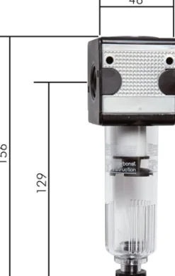 MULTIFIX Filter, G 1/4", Baur. 1, Metallbehälter mit Sichtrohr, Metallbehälter, Kondensatablass automatisch