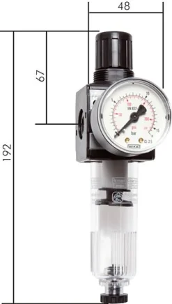 MULTIFIX Filterregler, G 1/4", 0,5 - 10bar, Baureihe 1, Kondensatablass automatisch (drucklos geschlossen)