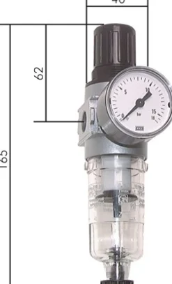 MULTIFIX Filterregler, G 1/4", 0,5 - 10bar, Baureihe 0, Kondensatablass automatisch