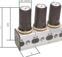 MULTIFIX Manometerregler, Reihenmontage, G 1/4", Multifix 1 0,5-10 bar