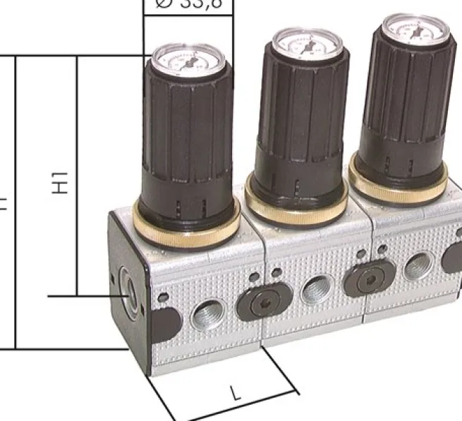 MULTIFIX Manometerregler, Reihenmontage, G 1/4", Multifix 1 0,5-10 bar