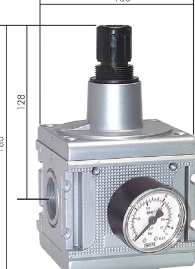 MULTIFIX Sicherheits-Druckregler, G 1" (mit vorgeschaltetem, abschließbaren Kugelhahn, mit Schutzkorb