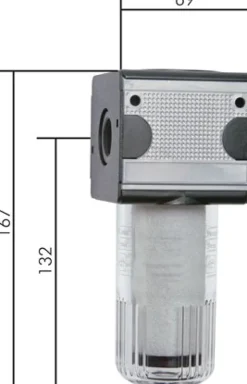 MULTIFIX Vakuumfilter, G 1/2", Baur. 2, Kunststoffbehälter