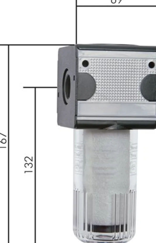 MULTIFIX Vakuumfilter, G 1/2", Baur. 2, Kunststoffbehälter