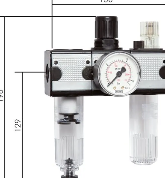 MULTIFIX Wartungseinheit (1), 3-tlg., G 3/8", 0,5 - 10 bar, Kondensatablass automatisch