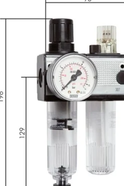 MULTIFIX Wartungseinheit (1), 2-tlg., G 3/8", 0,5 - 10 bar, mit Schutzkorb