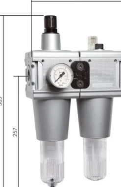MULTIFIX Wartungseinheit (5), 2-tlg., G 3/4", 0,1 - 3 bar, BG 5, Kondensatablass automatisch