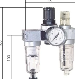 MULTIFIX Wartungseinheit (0), 3-tlg., G 1/4", 0,5 - 10 bar, abschließbar