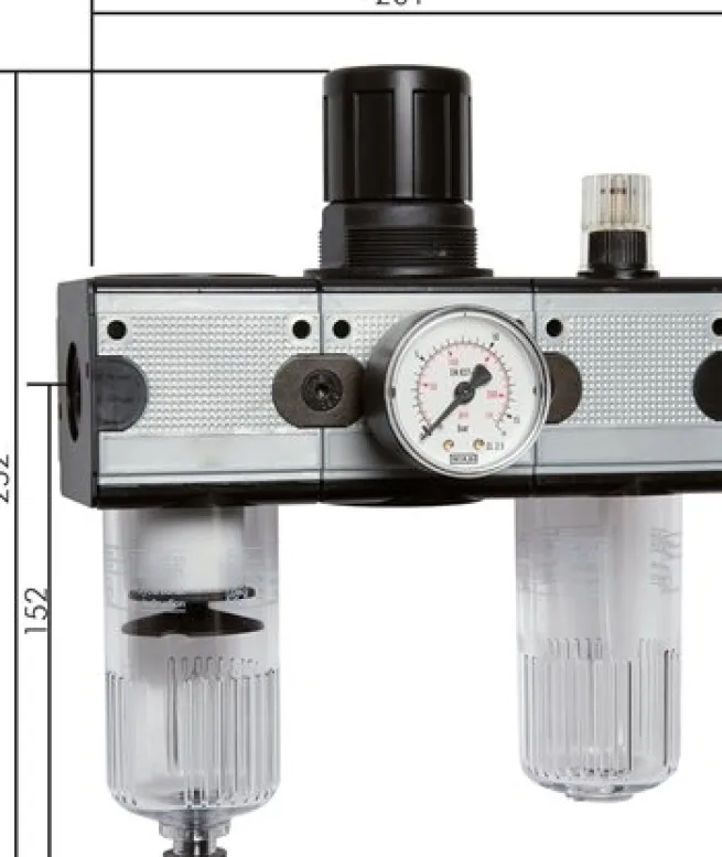 MULTIFIX Wartungseinheit (2), 3-tlg., G 3/4", 0,2 - 6 bar