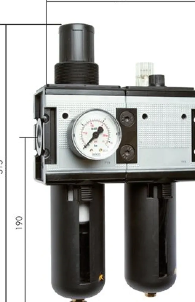 MULTIFIX Wartungseinheit (4), 2-tlg., G 1", 0,1 - 3 bar, Kondensatablass automatisch