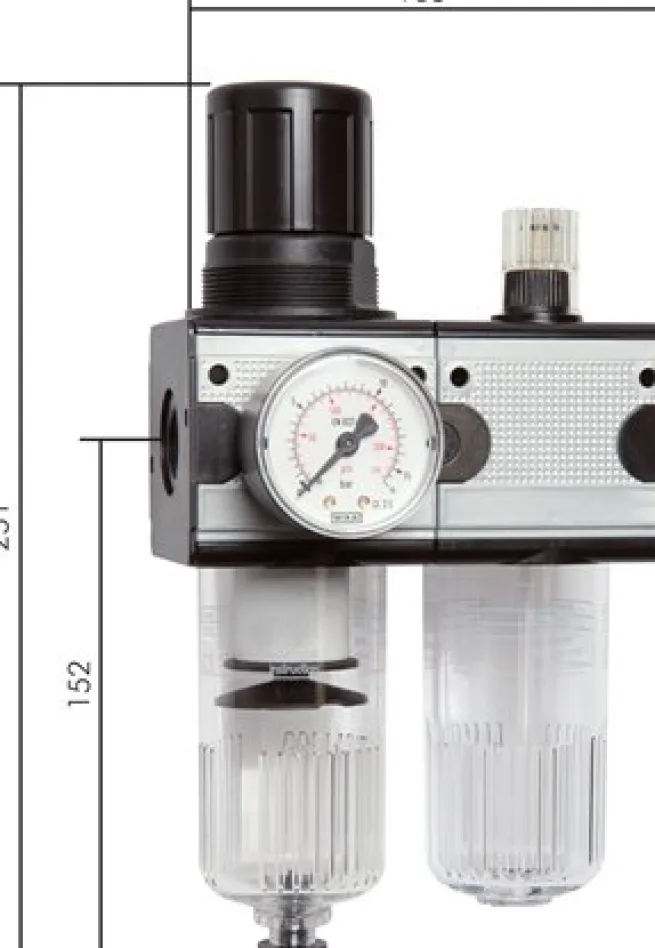 MULTIFIX Wartungseinheit (2), 2-tlg., G 1/2", 0,1 - 3 bar, abschließbar