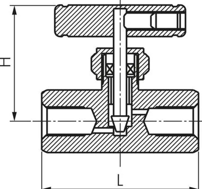 Nadel-Absperrventil, Edelstahl, G 3/8", PN 400