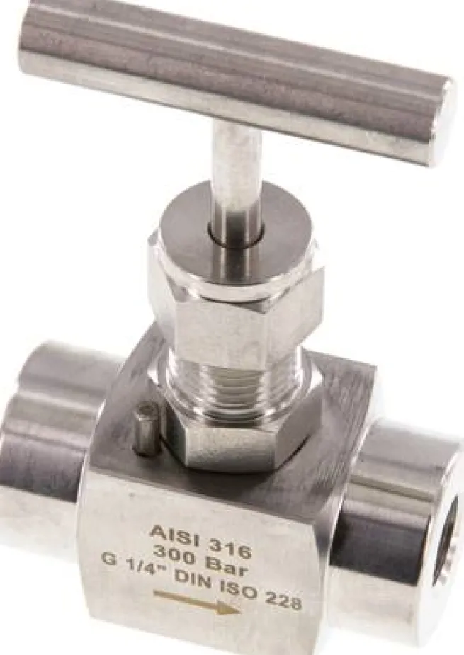 Nadel-Absperrventil, Edelstahl, G 1/4", PN 300 (ECO)