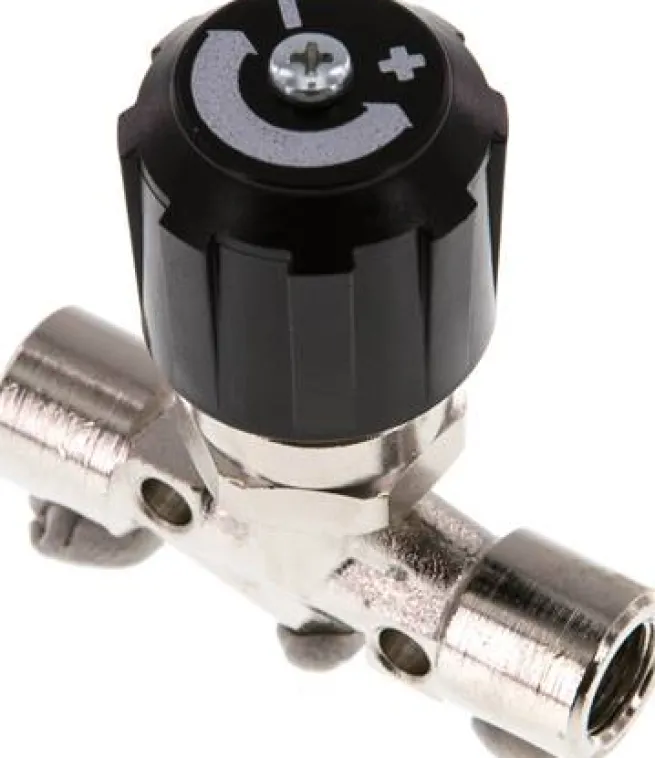Nadel-Absperrventil, Messing vernickelt, G 1/8", PN 18