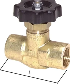 Nadel-Absperrventil, Messing, G 3/8" (IG), -0,9 bis 40bar