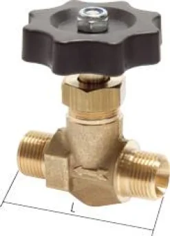 Nadel-Absperrventil, Messing, G 3/8" (AG), -0,9 bis 40bar