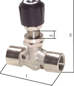 Nadel-Absperrventil, Messing vernickelt, G 1/2", PN 18
