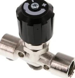 Nadel-Absperrventil, Messing vernickelt, G 1/4", PN 18
