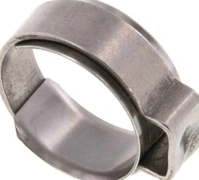 1-Ohr-Schlauchschelle 14,6 - 16,8mm, Edelstahl mit Einlagering