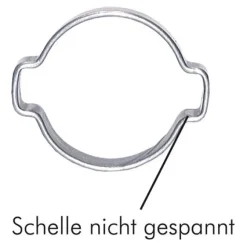 2-Ohr-Schlauchschelle 11 - 13mm, Stahl verzinkt (W1), Breite 7mm