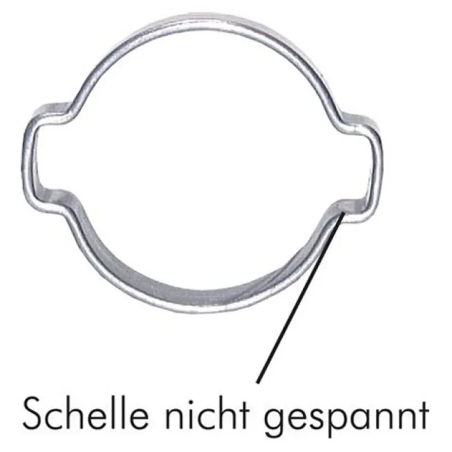2-Ohr-Schlauchschelle 11 - 13mm, Stahl verzinkt (W1), Breite 7mm